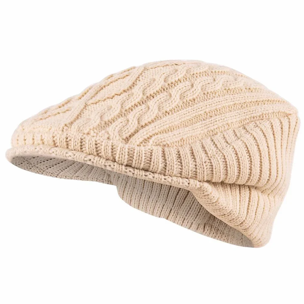 NWT New Teqihat Winter Warm Knit Beige Hat Cap
